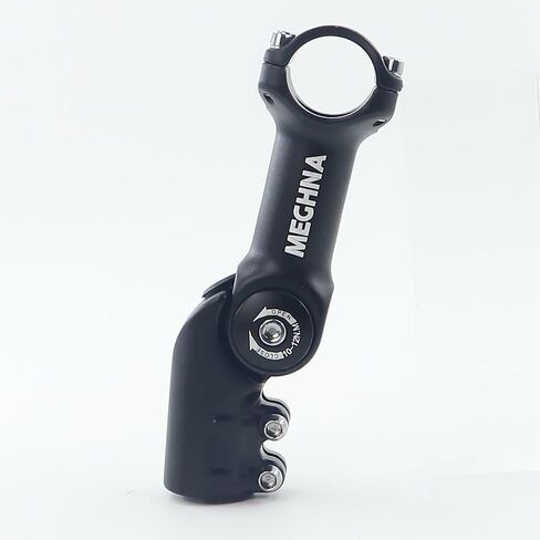 جذع دراجة قابل للتعديل، سبيكة ألومنيوم، 31.8 مم/ 1.25 بوصة لقطر المقود، 28.6 مم/ 1.125 بوصة للشوكة الأمامية، قابل للتعديل 0-120 درجة للدراجات، MTB، BMX، دراجة الطريق، أسود in Kuwait