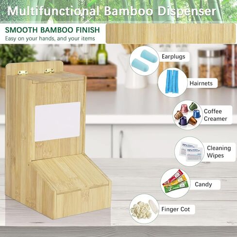 Earplug Holder Ear Plug Dispenser Wall Mount or Standing Universal Bamboo Holder for Small Bulk Accessories - Earplugs, Finger Cots, Laundry Pods, Clean Wipes Accessory Dispenser in Kuwait