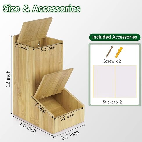 Earplug Holder Ear Plug Dispenser Wall Mount or Standing Universal Bamboo Holder for Small Bulk Accessories - Earplugs, Finger Cots, Laundry Pods, Clean Wipes Accessory Dispenser in Kuwait