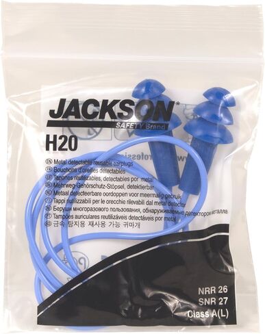 Jackson Safety Metal Detectable, Reusable Corded Foam Ear Plug, 31dB NRR, Blue, Universal Size, Bulk Pack (Case of 400 Pairs), 13822 in Saudi Arabia