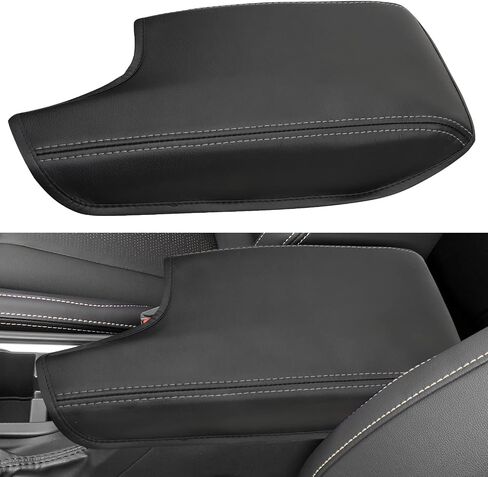 غطاء مسند ذراع وحدة التحكم المركزية لملحقات Subaru Crosstrek 2024، لغطاء حماية غطاء صندوق مسند الذراع Impreza 2024، مقعد داخلي من الجلد لمسند الذراع، وسادة وحدة التحكم الوسطى (غرز سوداء) in Saudi Arabia