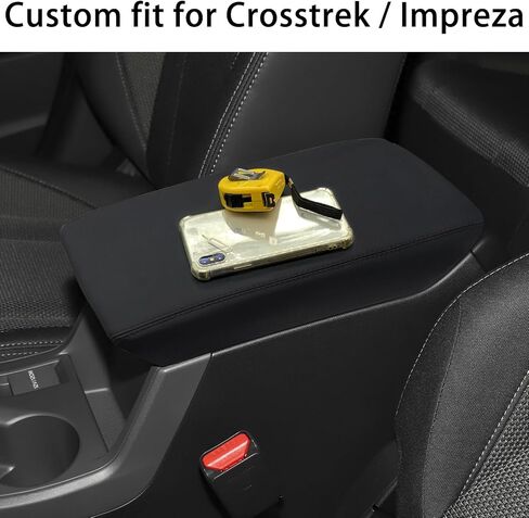 غطاء مسند ذراع وحدة التحكم المركزية لملحقات Subaru Crosstrek 2024، لغطاء حماية غطاء صندوق مسند الذراع Impreza 2024، مقعد داخلي من الجلد لمسند الذراع، وسادة وحدة التحكم الوسطى (غرز سوداء) in Saudi Arabia