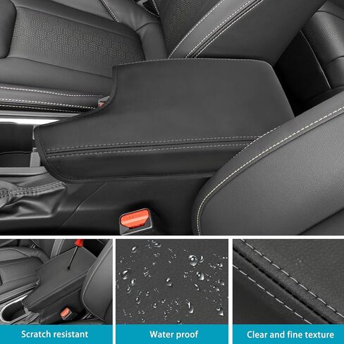 غطاء مسند ذراع وحدة التحكم المركزية لملحقات Subaru Crosstrek 2024، لغطاء حماية غطاء صندوق مسند الذراع Impreza 2024، مقعد داخلي من الجلد لمسند الذراع، وسادة وحدة التحكم الوسطى (غرز سوداء) in Saudi Arabia