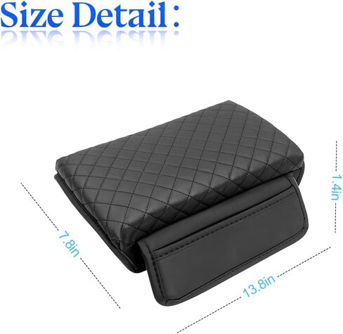 Car Armrest Cushion, Carbon Fiber Leather Auto Center Console Pad, Memory Foam Armrest Box with Storage Bag, Hand Rest Pillow with Organizer Pockets, Universal Fit for Most Vehicles in Saudi Arabia