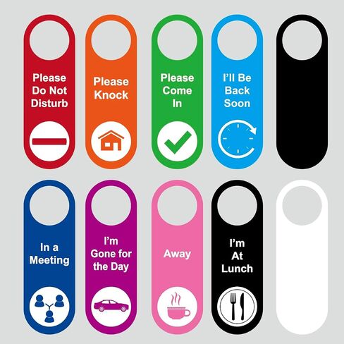 10 PCS 10.5x3.5'' Door Hanger Tags Sign Office Work in a Meeting Do Not Disturb Away Lunch Double Side Hanger Tags Sign in Saudi Arabia