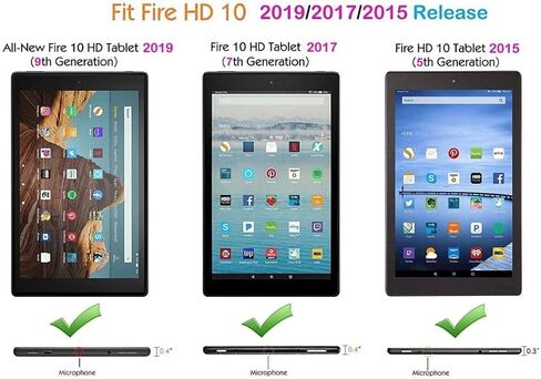 حافظة الكمبيوتر اللوحي Fire HD 10 2019 (الطراز السابق) - غطاء مقاوم للصدمات للأطفال من SHREBORN مع حامل للأطفال لجهاز Amazon Fire HD 10 Tablet (إصدار 2019/2017/2015) ليس لإصدار 2021 من الجيل الحادي عشر in Saudi Arabia