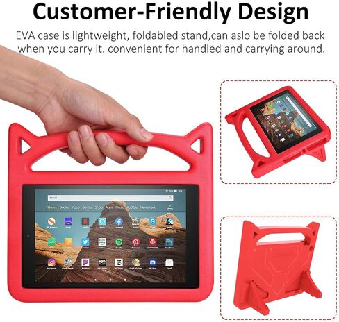 حافظة الكمبيوتر اللوحي Fire HD 10 2019 (الطراز السابق) - غطاء مقاوم للصدمات للأطفال من SHREBORN مع حامل للأطفال لجهاز Amazon Fire HD 10 Tablet (إصدار 2019/2017/2015) ليس لإصدار 2021 من الجيل الحادي عشر in Saudi Arabia