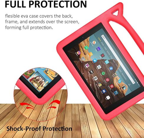 حافظة الكمبيوتر اللوحي Fire HD 10 2019 (الطراز السابق) - غطاء مقاوم للصدمات للأطفال من SHREBORN مع حامل للأطفال لجهاز Amazon Fire HD 10 Tablet (إصدار 2019/2017/2015) ليس لإصدار 2021 من الجيل الحادي عشر in Saudi Arabia