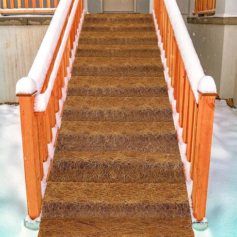 3 Pcs 30 x 79 Inch Wide No Slip Ice and Snow Carpet Mats Natural Coconut Fiber Carpet Snow Mat for Outdoor Front Door Garden Hallway Walkway Porch Stairs in Saudi Arabia