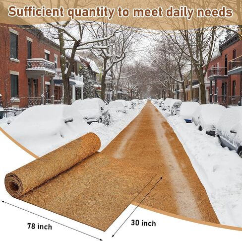 3 Pcs 30 x 79 Inch Wide No Slip Ice and Snow Carpet Mats Natural Coconut Fiber Carpet Snow Mat for Outdoor Front Door Garden Hallway Walkway Porch Stairs in Saudi Arabia