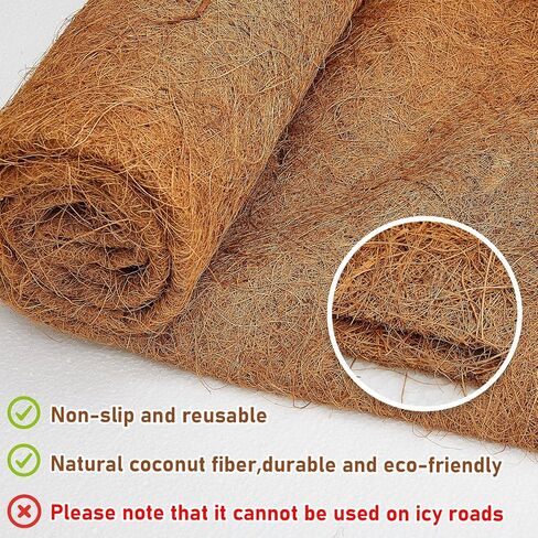 3 Pcs 30 x 79 Inch Wide No Slip Ice and Snow Carpet Mats Natural Coconut Fiber Carpet Snow Mat for Outdoor Front Door Garden Hallway Walkway Porch Stairs in Saudi Arabia