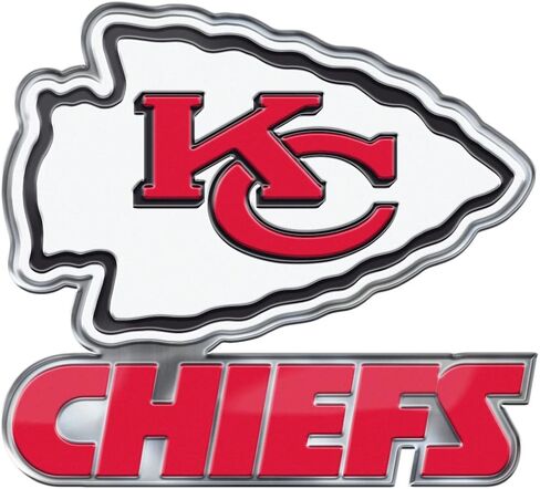 FANMATS 60602 Kansas City Chiefs Heavy Duty Aluminum Embossed Color Emblem, Auto Emblem Decal - Alternate in Saudi Arabia