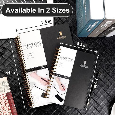 دفتر اجتماعات للعمل مع عناصر العمل، مخطط اجتماعات حلزوني بغلاف صلب لمكتب العمل، دفاتر ملاحظات العمل لتدوين الملاحظات، دفاتر ملاحظات للاجتماعات الاحترافية للرجال والنساء، أسود in Kuwait
