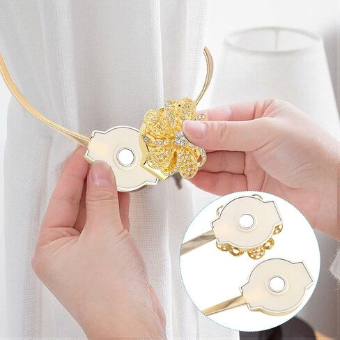 Magnetic Decorative Drapes Holdbacks Curtain Tiebacks Clips, Creative Curtain Attraction Appliance Buckle Tieback, Europe Type(Bronze) in Saudi Arabia