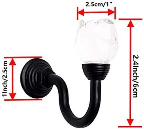 Dahszhi خطافات ثنيات ستائر تيباكس خطاف متعدد الاستخدام جدار معطف هوك أسود - 2pcs-G6.7 in Kuwait