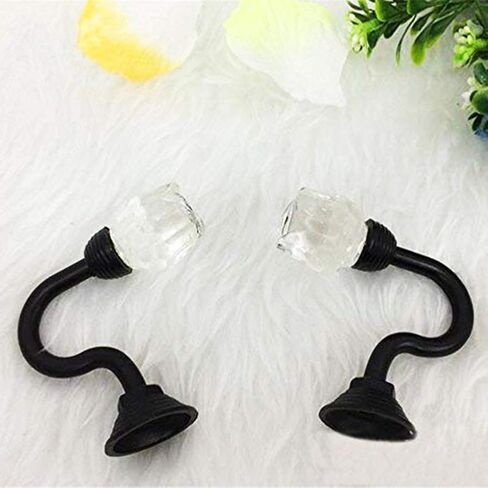 Dahszhi خطافات ثنيات ستائر تيباكس خطاف متعدد الاستخدام جدار معطف هوك أسود - 2pcs-G6.7 in Kuwait