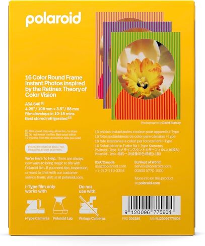 فيلم ملون من Polaroid Originals لكاميرا i-Type الفورية - إصدار Retinex بإطار دائري - عبوة مزدوجة (16 صورة) مع قطعة قماش من الألياف الدقيقة in Saudi Arabia