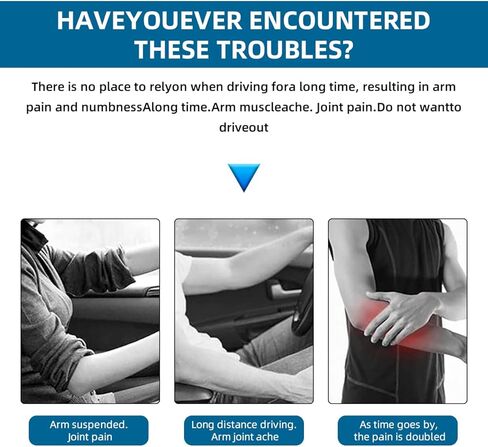 MR CARTOOL دعم مسند ذراع السيارة العالمي، مسند ذراع السيارة قابل للتعديل وسادات دعم الكوع الأيسر تخفف من تعب ذراع السائق، مسند ذراع محمول لزيادة وسادة مسند الذراع in Kuwait