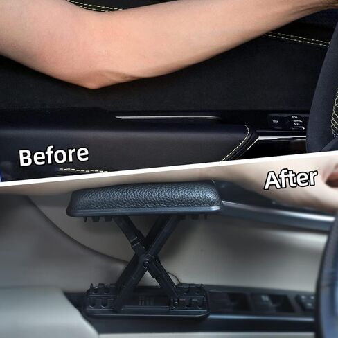 MR CARTOOL دعم مسند ذراع السيارة العالمي، مسند ذراع السيارة قابل للتعديل وسادات دعم الكوع الأيسر تخفف من تعب ذراع السائق، مسند ذراع محمول لزيادة وسادة مسند الذراع in Kuwait