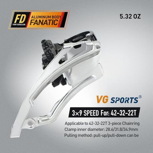 VG SPORTS 2/3 Speed Front Derailleurs Compatible with top or Bottom Routing for Road Bike MTB BMX with Adjust Clamp in Saudi Arabia