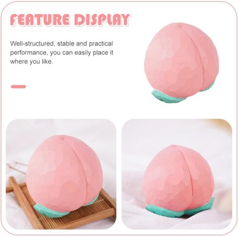jojofuny Art Figurine Miniature Model Home Wedding Kitchen Fruits Statue Exquisite for Peach Designed Models Artificial Carved Party Lifelike House Craft Adorable Decor Wooden Desktop in Saudi Arabia
