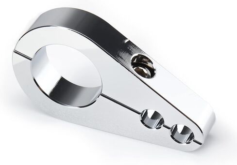 MoKitDora 1" Handlebar or Frame Dual Hole Throttle Clutch Cable Brake Line Clamp Universal for Harley, Chrome in Saudi Arabia