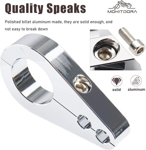 MoKitDora 1" Handlebar or Frame Dual Hole Throttle Clutch Cable Brake Line Clamp Universal for Harley, Chrome in Saudi Arabia