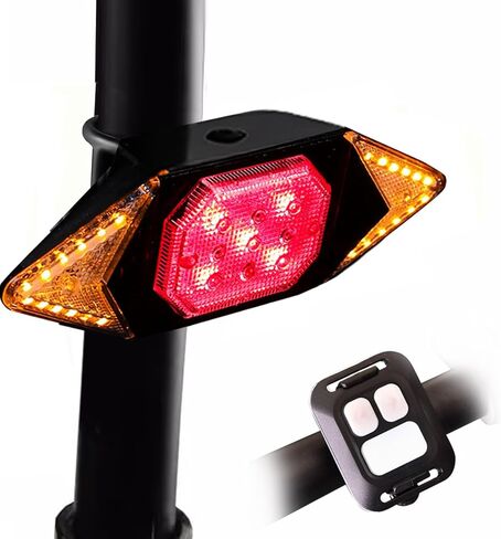 ضوء خلفي للدراجة مع إشارات الانعطاف والفرامل، 33 خرزة مصباح LED فائقة السطوع USB قابلة لإعادة الشحن وجهاز تحكم عن بعد لاسلكي خلفي للدراجة، ضوء سرج مناسب للسكوتر، حامل البضائع in Kuwait