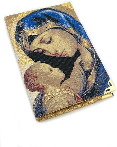 Virgin Mary and Christ Tapestry Icon Notepad, Prayer Journal - For Daily Gratitude Entrees - Thankful Sentence 5 1/2 Inch, Religious Gift For Woman, Man, Kids in Saudi Arabia