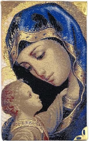 Virgin Mary and Christ Tapestry Icon Notepad, Prayer Journal - For Daily Gratitude Entrees - Thankful Sentence 5 1/2 Inch, Religious Gift For Woman, Man, Kids in Saudi Arabia