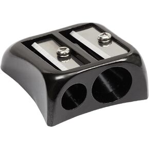 ‘Blinc Blinc’ Double-Hole Zinc Pencil Sharpener with Strong Metal Casing [Pack of 1] 40286,Black