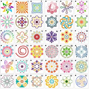 50 PCS Flower Painting Stencils Reusable Flower Stencils for Painting on Wood Rocks Canvas Fabric Glass Pottery 4x4 Inch