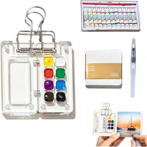 Tobios Watercolor Kit, Tobios Watercolor Set, Tobios Mini Watercolor Set, Tobios Pocket Artist Watercolor Travel Set-Wooden 8set