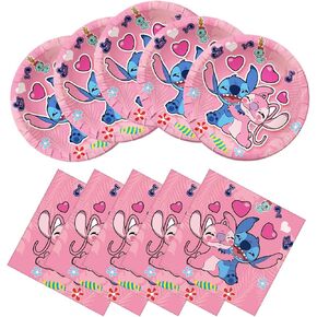 40pc Pink Cartoon Party plate napkins, Cartoon party Decorations, kids party supplies