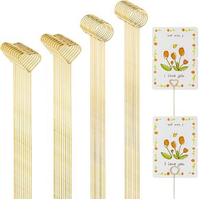 40Pcs Floral Card Holder Picks, Photo Holders for Centerpieces, Metal Floral Place Gift Card Holder for Tables, 12 Inch Suitable for DIY Holder Cake Topper, Sticks for Flower Bouquet