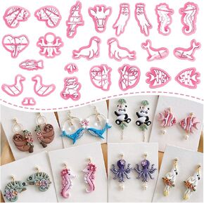 Keoker Animal Polymer Clay Cutters, 12 Shapes Clay Cutters for Polymer Clay Jewelry Animals