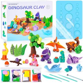 Dinosaur Air Dry Clay Multi Colors, Modeling Clay for Kids, DIY Magic Molding Clays Kit with Sculpting Tools, Non-Sticky Soft and Super Light, Arts & Crafts Gift for Boys Girls