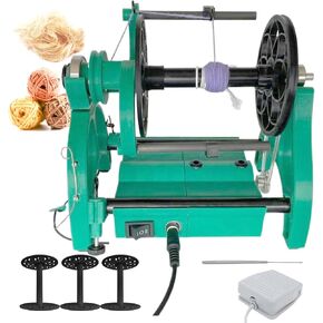 Electric Yarn Spinner Kit with Foot Controller & 3 Bobbins, Small Yarn Winder with Forward & Reverse