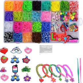 JIYAKO 2000+Rubber Band Bracelet Kit, Loom Bracelet kit,Bracelet Making kit,Friendship Bracelet kit