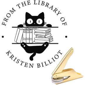 Book Embosser Personalized, Custom Stamp - Library Stamp Personalized Gift Set for Book Lovers | Women | Teachers | Wedding | Friends