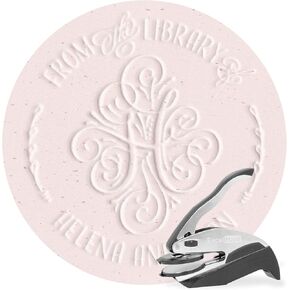 ExcelMark Personalized Book Embosser - Deco Script (Round)