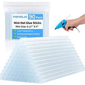 Mini Hot Glue Sticks ، عصي بندقية غراء صافية للمعادن ، الخشب ، حرفة الفنون الفنية الزجاجية ، Bond (90 PCS 4 "× 0.27")