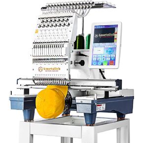 S-1501 Commercial Embroidery Machine with 15 Needles,14"x20" Embroidery Area,1200SPM Max Speed,12" Touch Screen, Wifi available, capable of embroidering on 3D Caps, Flat, T-shirt and more