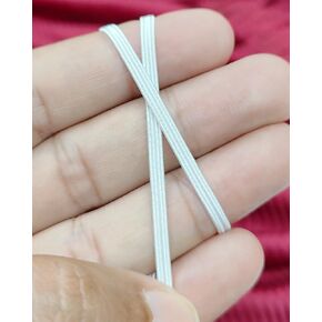Noshad® White, 3mm - 1/8" Flat Elastic Band Cord for Sewing, Dressmaking, Haberdashery and Clothing DIY Arts and Crafts Accessory, Material, Supplies (10Meter - 11Yard)