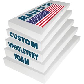 Foamma Custom Cut-to-Size Foam - High & Medium Density Custom Upholstery Foam Cushion, Polyurethane, Cushion Replacement for Chairs, Couches & DIY Projects for All Needs