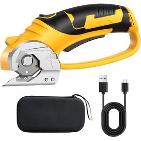 Cordless Electric Fabric Scissors, Cardboard Box Heavy Duty Scissor, Rechargeable Power Rotary Cutter, Leather Sewing Shears, Plastic Packages Carpet Cutter with Blade, 4V, 2000mAh, Type-c