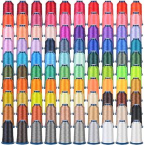 Embroidery Thread Kit 100 Colors Each Spool 4000M (4374Y) 40WT (108D/2) Polyester Thread for Commercial and Domestic Embroidery Machines