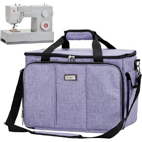 HOMEST Sewing Machine Carrying Case with Multiple Storage Pockets, Universal Tote Bag with Shoulder Strap Compatible with Most Standard Singer, Brother, Janome, Grey (Patent Design)