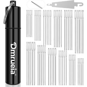 Dmrueia 60 Pcs Large Eye Embroidery Needles, 6 Sizes Hand Sewing Needles, Quilting Needles with Aluminum Tube, Sharp Needles for Art Crafts.