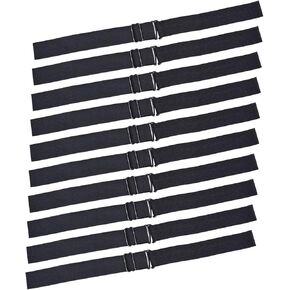 10 Pcs Black Adjustable Elastic Bands Adjustable Straps for Making Wig Cap Accessories (1 x 12 Inch)